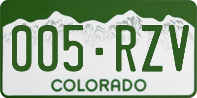CO license plate 005RZV