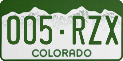 CO license plate 005RZX