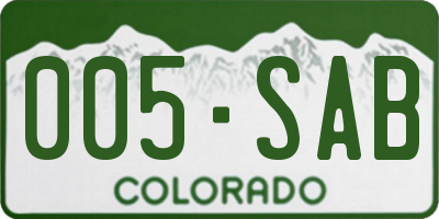 CO license plate 005SAB