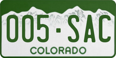 CO license plate 005SAC