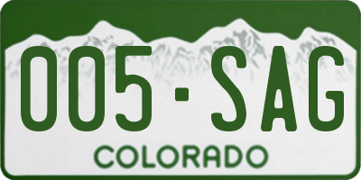 CO license plate 005SAG