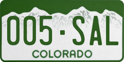 CO license plate 005SAL