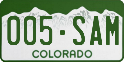 CO license plate 005SAM