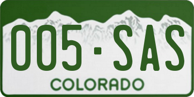 CO license plate 005SAS