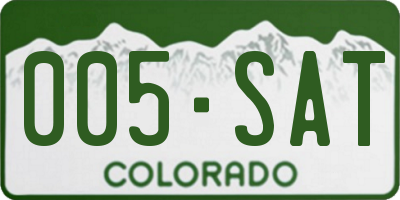 CO license plate 005SAT