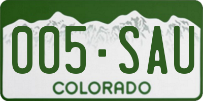 CO license plate 005SAU