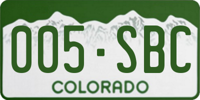 CO license plate 005SBC