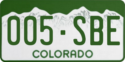 CO license plate 005SBE
