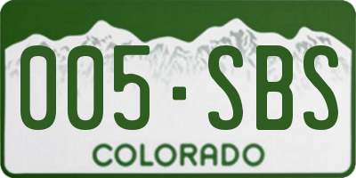 CO license plate 005SBS