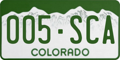 CO license plate 005SCA