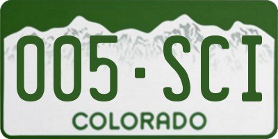 CO license plate 005SCI