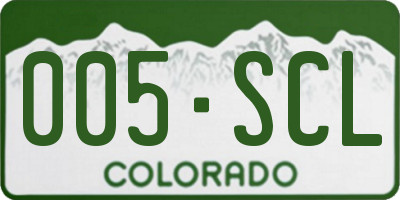 CO license plate 005SCL