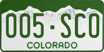 CO license plate 005SCO