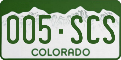 CO license plate 005SCS