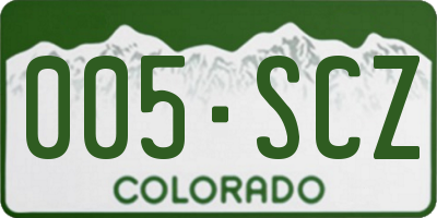CO license plate 005SCZ
