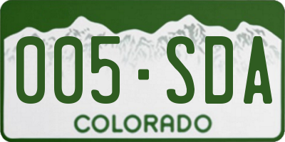 CO license plate 005SDA