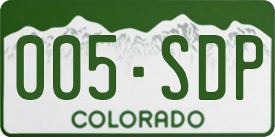 CO license plate 005SDP