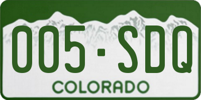 CO license plate 005SDQ