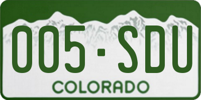 CO license plate 005SDU