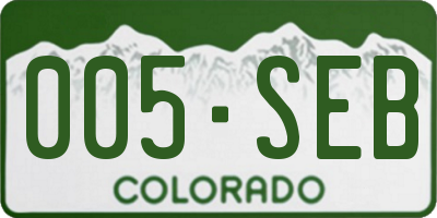 CO license plate 005SEB