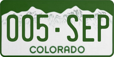 CO license plate 005SEP