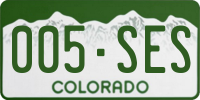 CO license plate 005SES
