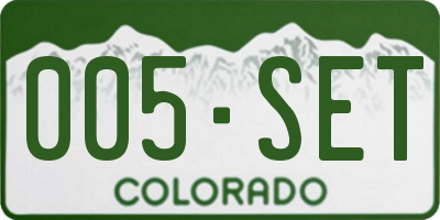 CO license plate 005SET