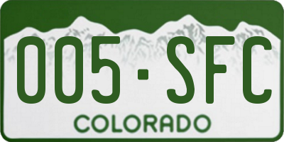 CO license plate 005SFC