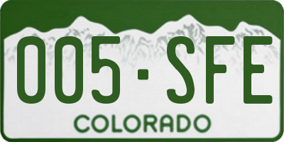 CO license plate 005SFE