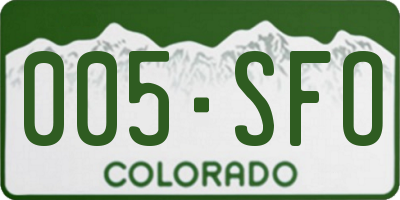 CO license plate 005SFO