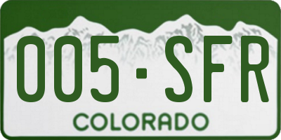 CO license plate 005SFR