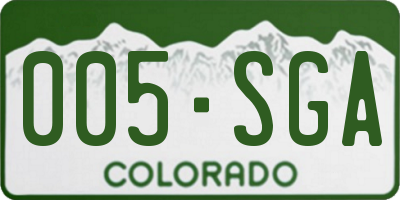 CO license plate 005SGA