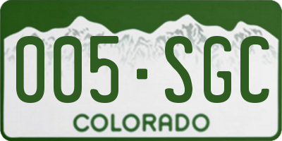 CO license plate 005SGC