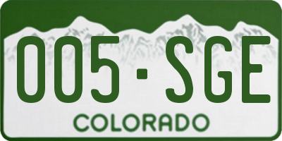 CO license plate 005SGE