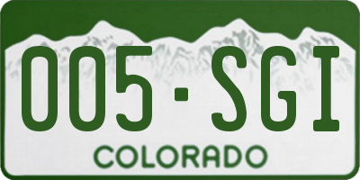 CO license plate 005SGI