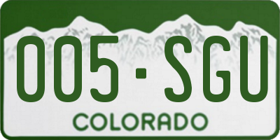 CO license plate 005SGU