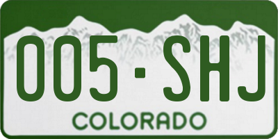 CO license plate 005SHJ