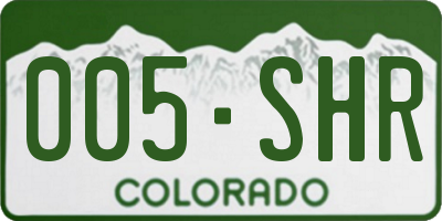 CO license plate 005SHR