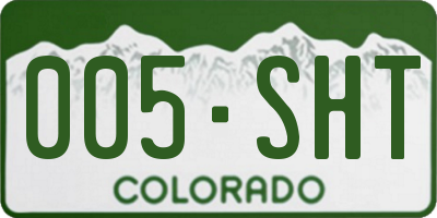 CO license plate 005SHT
