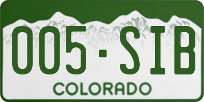 CO license plate 005SIB