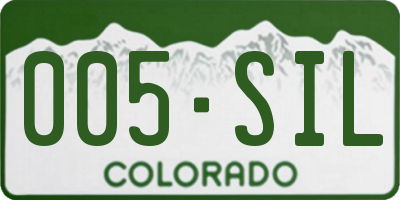 CO license plate 005SIL