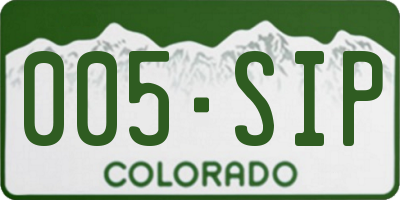 CO license plate 005SIP