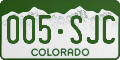 CO license plate 005SJC
