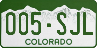 CO license plate 005SJL