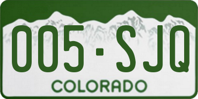 CO license plate 005SJQ