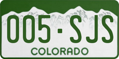 CO license plate 005SJS