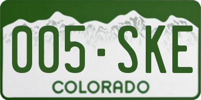 CO license plate 005SKE