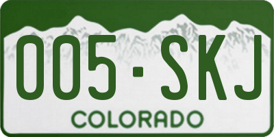 CO license plate 005SKJ