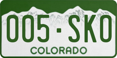 CO license plate 005SKO