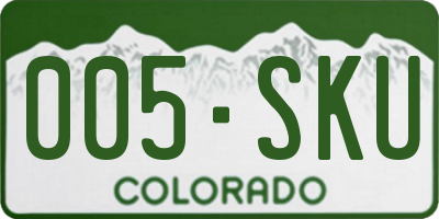 CO license plate 005SKU